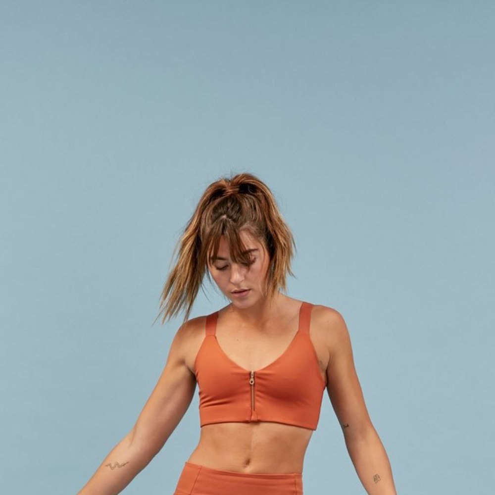 Girlfriend Collective Zip-front Sports Bra L